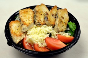 garden salad with cheese and grilled chicken